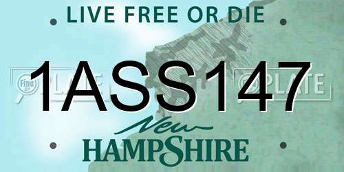 1ASS147 New Hampshire License Plate