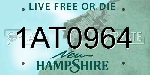 1AT0964 New Hampshire License Plate