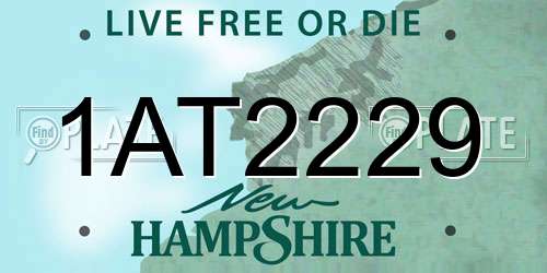 1AT2229 New Hampshire License Plate