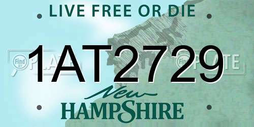 1AT2729 New Hampshire License Plate