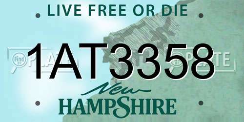 1AT3358 New Hampshire License Plate