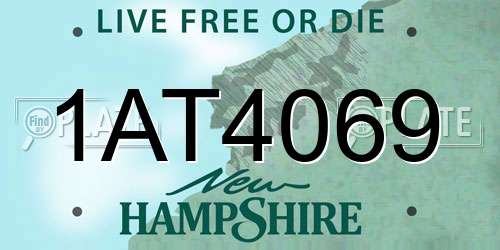 1AT4069 New Hampshire License Plate
