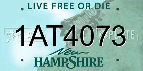 1AT4073 New Hampshire License Plate