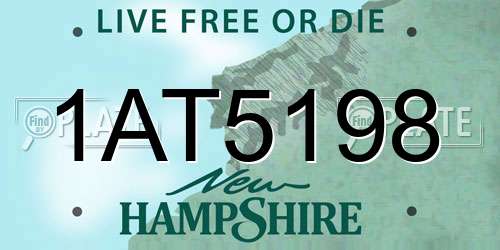 1AT5198 New Hampshire License Plate