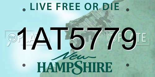 1AT5779 New Hampshire License Plate