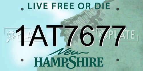 1AT7677 New Hampshire License Plate