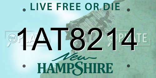 1AT8214 New Hampshire License Plate