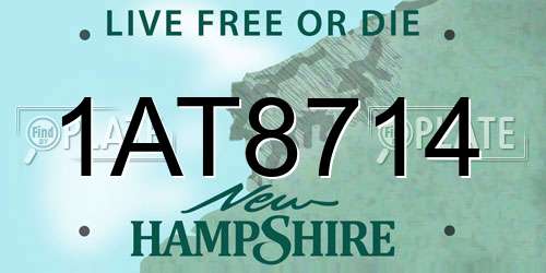 1AT8714 New Hampshire License Plate