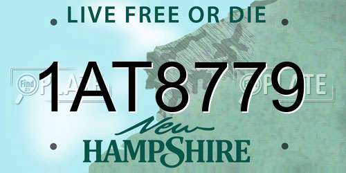 1AT8779 New Hampshire License Plate