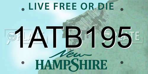 1ATB195 New Hampshire License Plate