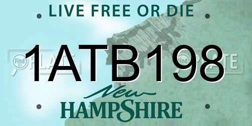 1ATB198 New Hampshire License Plate