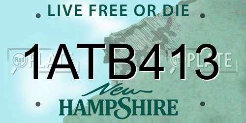 1ATB413 New Hampshire License Plate