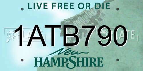 1ATB790 New Hampshire License Plate
