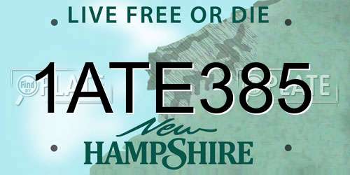 1ATE385 New Hampshire License Plate