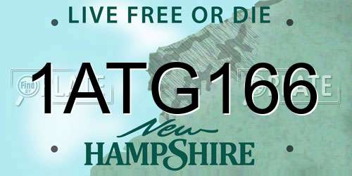1ATG166 New Hampshire License Plate