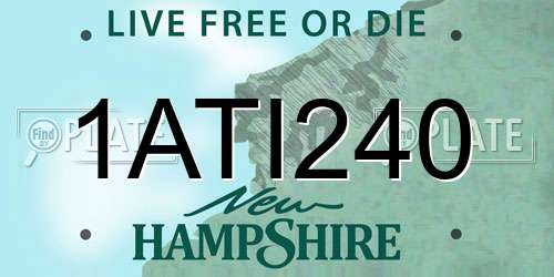 1ATI240 New Hampshire License Plate