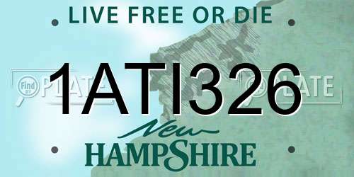 1ATI326 New Hampshire License Plate