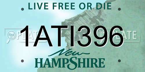 1ATI396 New Hampshire License Plate