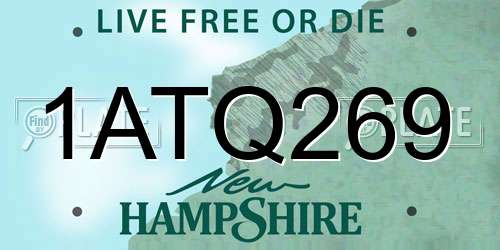 1ATQ269 New Hampshire License Plate