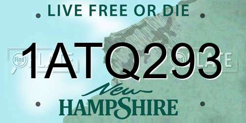 1ATQ293 New Hampshire License Plate