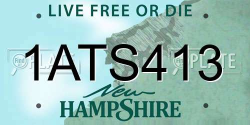 1ATS413 New Hampshire License Plate