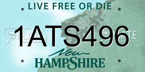 1ATS496 New Hampshire License Plate