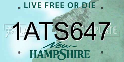 1ATS647 New Hampshire License Plate