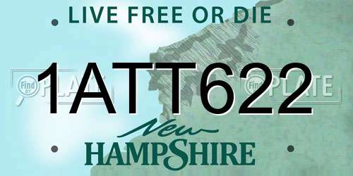 1ATT622 New Hampshire License Plate
