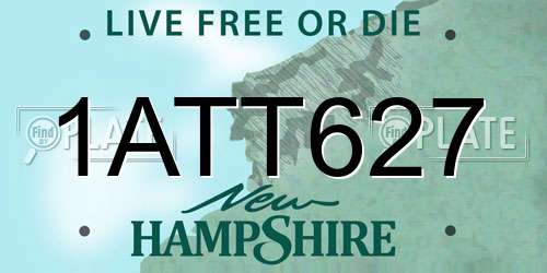 1ATT627 New Hampshire License Plate