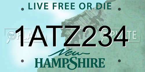 1ATZ234 New Hampshire License Plate