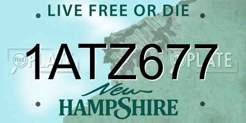1ATZ677 New Hampshire License Plate