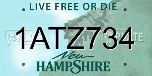 1ATZ734 New Hampshire License Plate