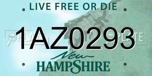 1AZ0293 New Hampshire License Plate