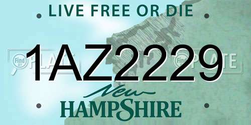 1AZ2229 New Hampshire License Plate