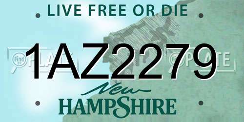 1AZ2279 New Hampshire License Plate