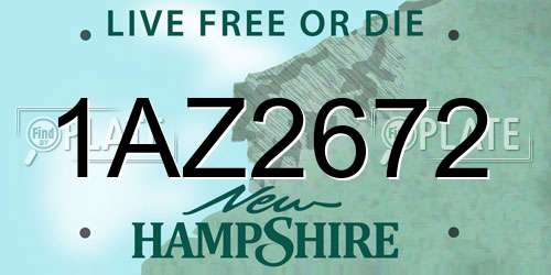 1AZ2672 New Hampshire License Plate