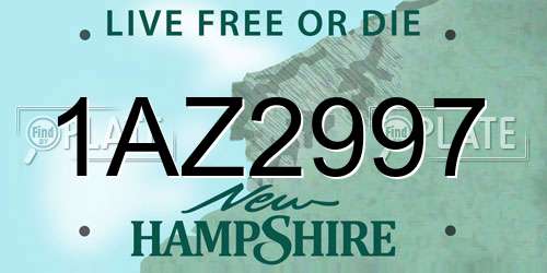 1AZ2997 New Hampshire License Plate