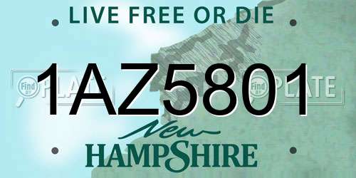 1AZ5801 New Hampshire License Plate