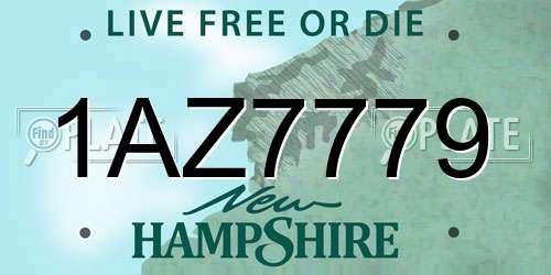 1AZ7779 New Hampshire License Plate