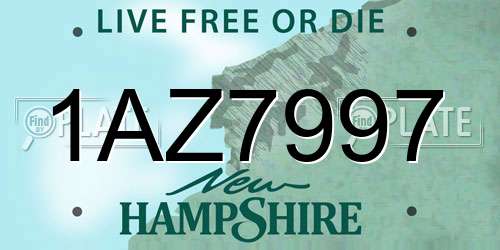 1AZ7997 New Hampshire License Plate