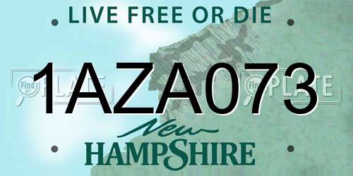 1AZA073 New Hampshire License Plate