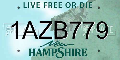 1AZB779 New Hampshire License Plate