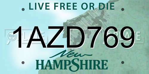 1AZD769 New Hampshire License Plate