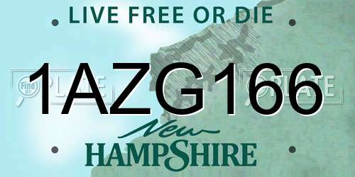 1AZG166 New Hampshire License Plate