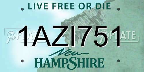 1AZI751 New Hampshire License Plate