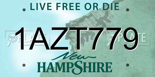 1AZT779 New Hampshire License Plate