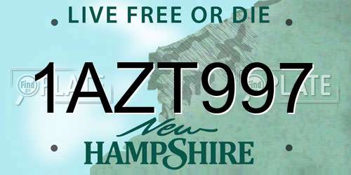 1AZT997 New Hampshire License Plate