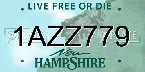 1AZZ779 New Hampshire License Plate