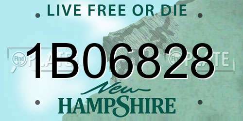 1B06828 New Hampshire License Plate