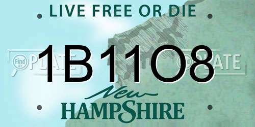 1B11O8 New Hampshire License Plate